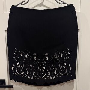 Worthington Black Pencil Skirt with Laser-Cut Design